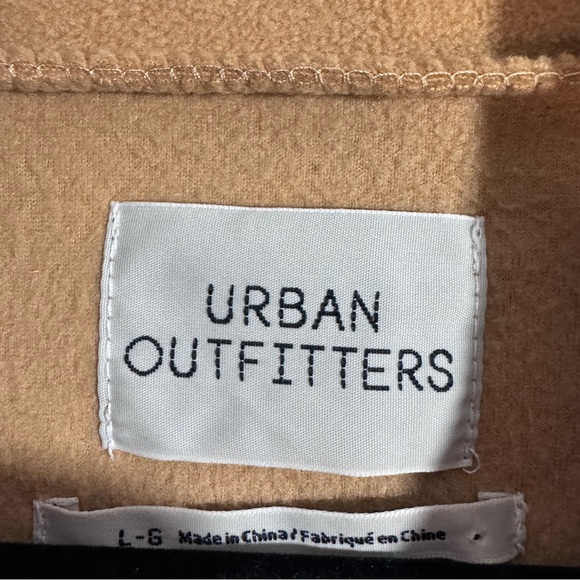 Urban Outfitters Tan Fleece Pullover Snap Neck Sweatshirt Cozy Neutral L - Picture 3 of 8